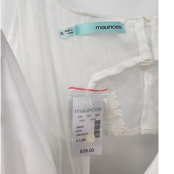 MAURICES White Cut Out Back Embroidered Sun Dress Womens XL Extra Large *NWT - Picture 3 of 7